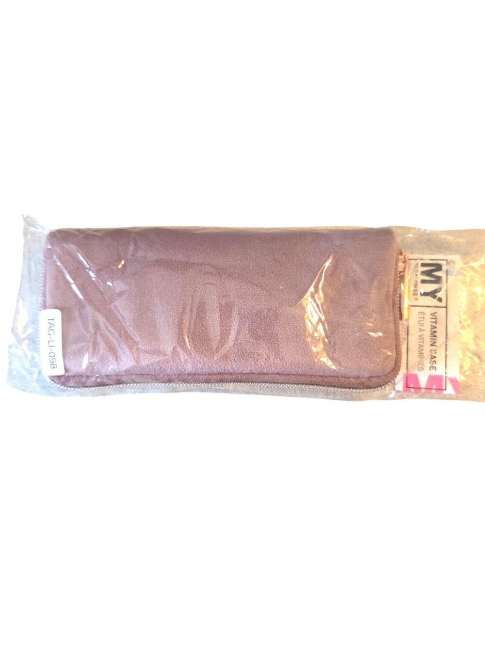 Vitamin Pill Case Velvet Mauve Pink Soft Zippered by My Tagalongs NEW